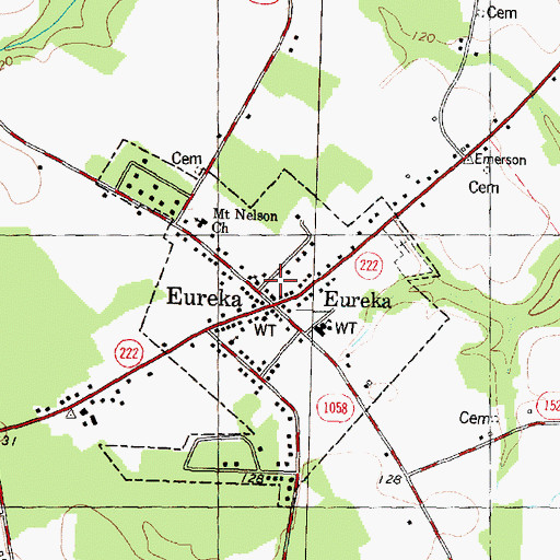 Topographic Map of Eureka, NC