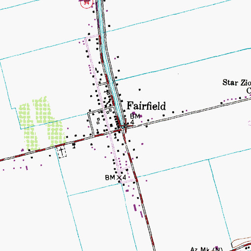 Topographic Map of Fairfield, NC