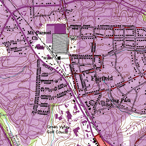 Topographic Map of Fairfield, NC