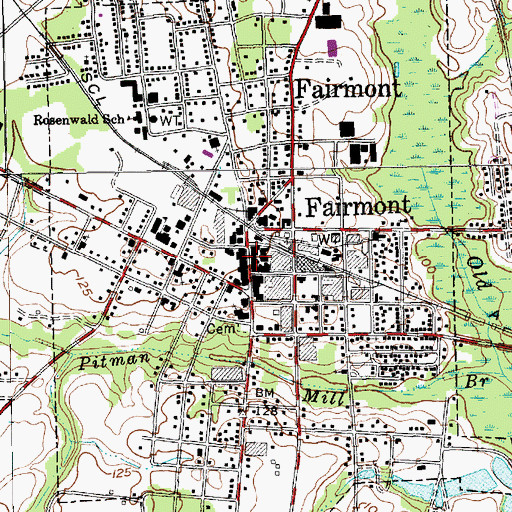 Topographic Map of Fairmont, NC