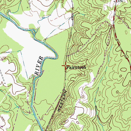Topographic Map of Fairntosh, NC