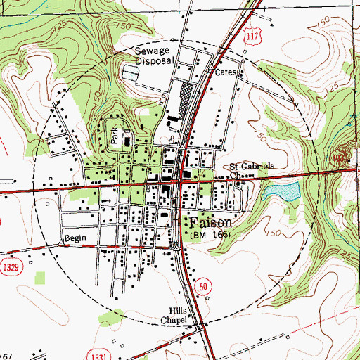 Topographic Map of Faison, NC