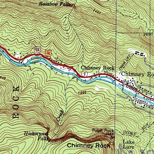 Topographic Map of Fall Creek, NC