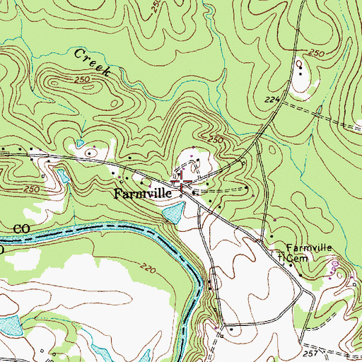 Topographic Map of Farmville, NC