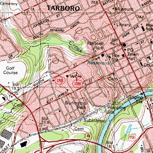 Topographic Map of Farrar, NC