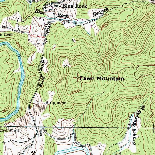 Topographic Map of Fawn Mountain, NC