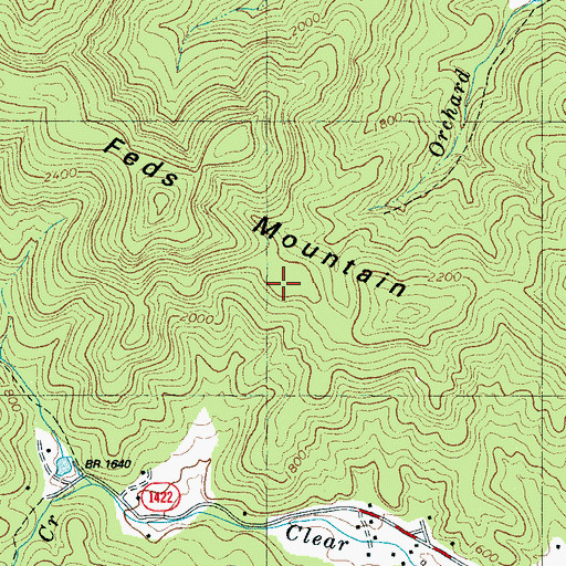 Topographic Map of Feds Mountain, NC