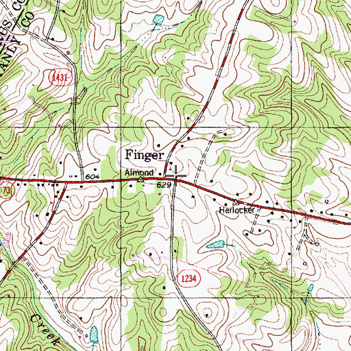 Topographic Map of Finger, NC