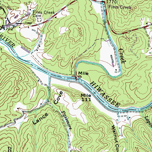 Topographic Map of Fires Creek, NC