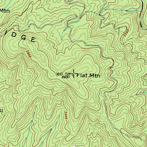 Topographic Map of Flat Mountain, NC