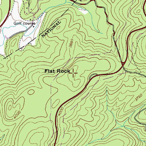 Topographic Map of Flat Rock, NC