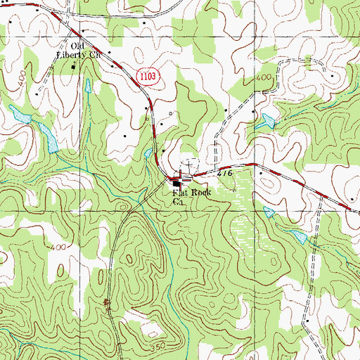 Topographic Map of Flat Rock Church, NC