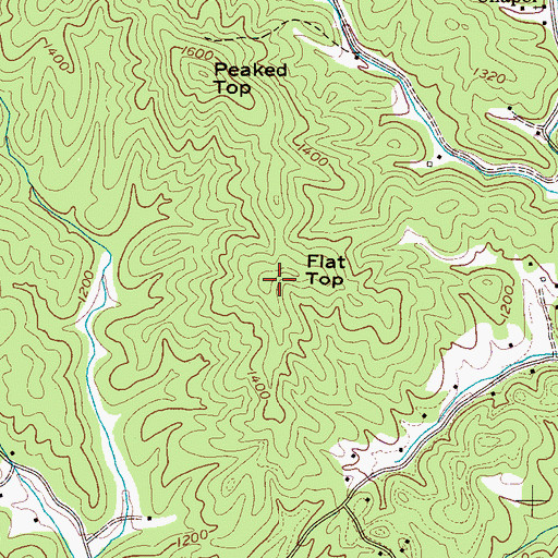 Topographic Map of Flat Top, NC