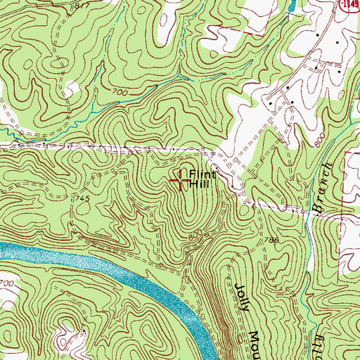 Topographic Map of Flint Hill, NC