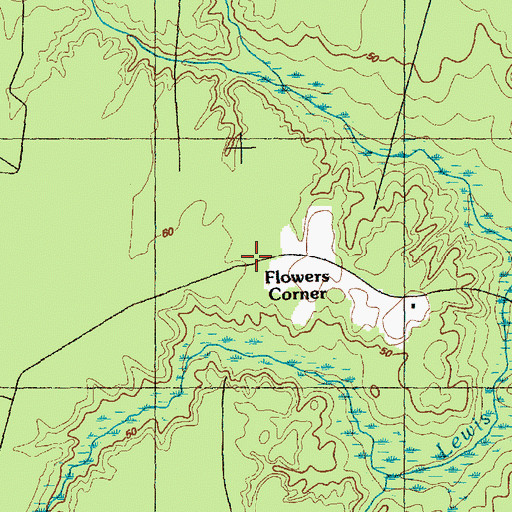 Topographic Map of Flowers Corner, NC
