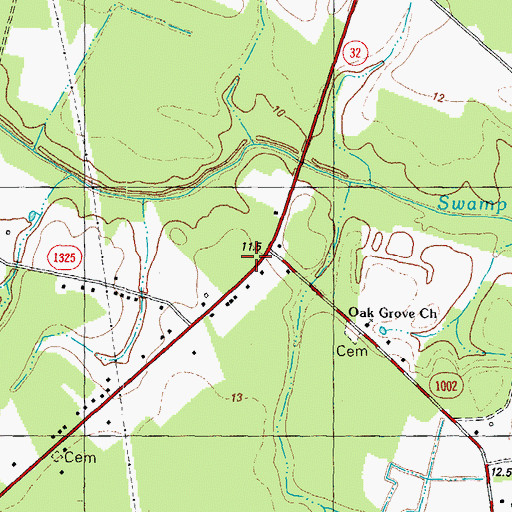 Topographic Map of Folly Fork, NC