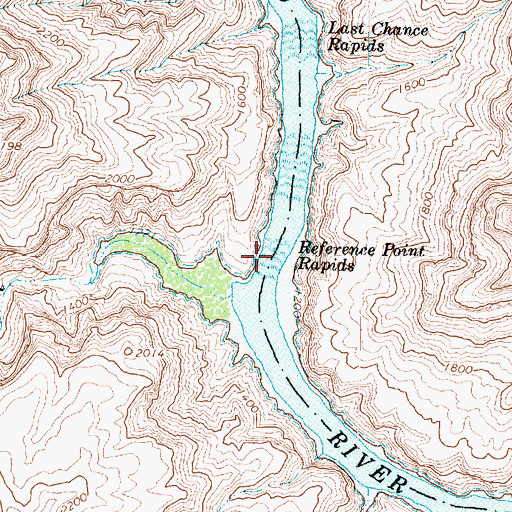 Topographic Map of Reference Point Rapids, AZ