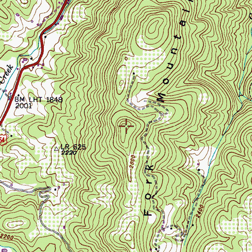 Topographic Map of Fork Mountain, NC