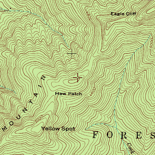 Topographic Map of Fork Mountain, NC