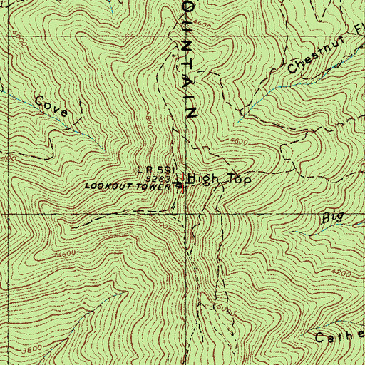 Topographic Map of Fork Mountain, NC