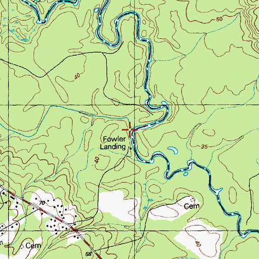 Topographic Map of Fowler Landing, NC