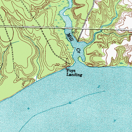 Topographic Map of Foys Landing, NC