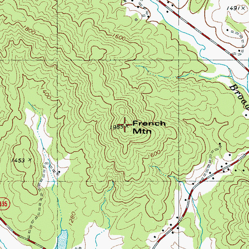 Topographic Map of French Mountain, NC