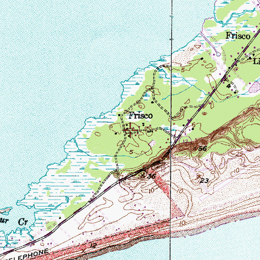 Topographic Map of Frisco, NC