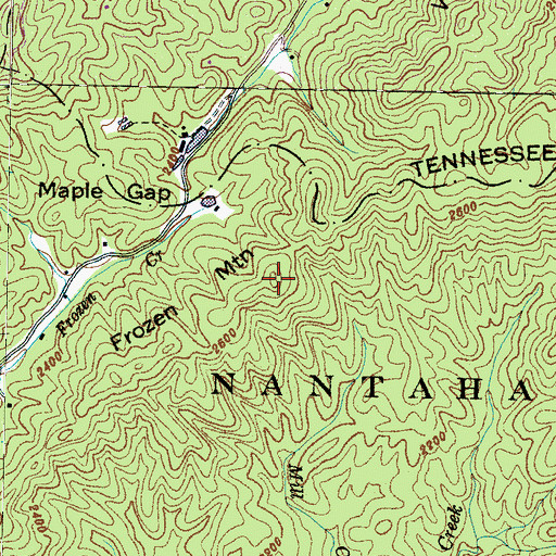 Topographic Map of Frozen Mountain, NC