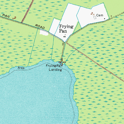 Topographic Map of Frying Pan Landing, NC