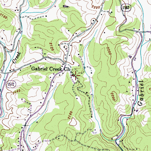 Topographic Map of Gabriel Creek Church, NC