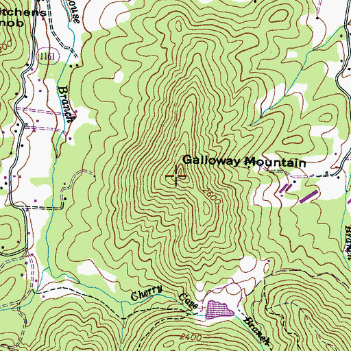 Topographic Map of Galloway Mountain, NC