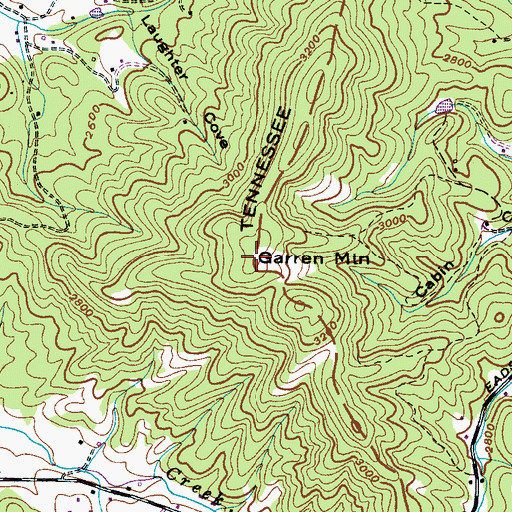 Topographic Map of Garren Mountain, NC