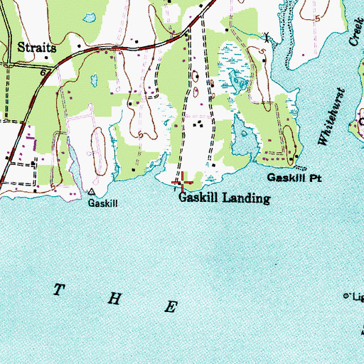Topographic Map of Gaskill Landing, NC