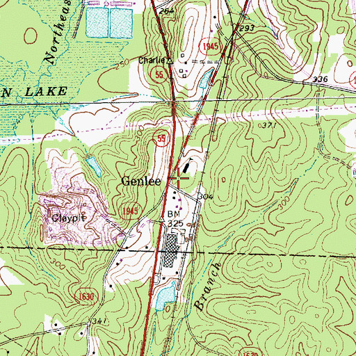 Topographic Map of Genlee, NC