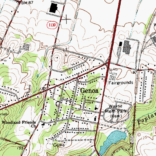 Topographic Map of Genoa, NC