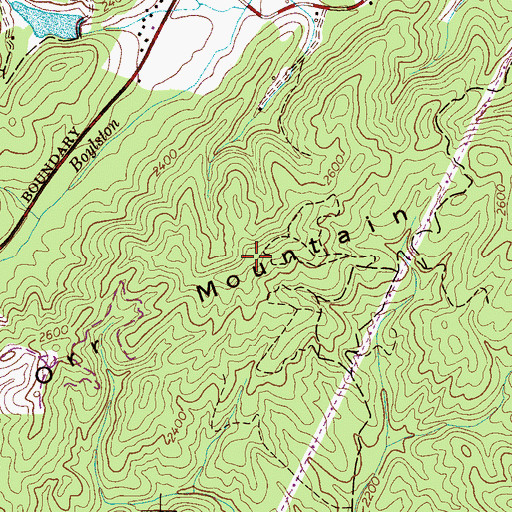 Topographic Map of George Orr Mountain, NC