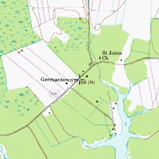 Topographic Map of Germantown, NC