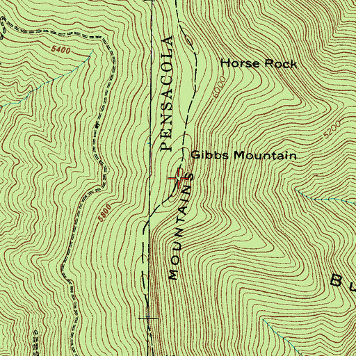 Topographic Map of Gibbs Mountain, NC