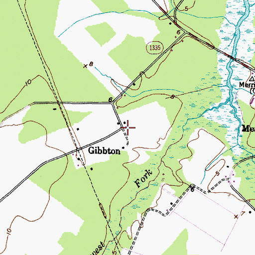 Topographic Map of Gibbton, NC