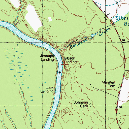 Topographic Map of Gibson Landing, NC
