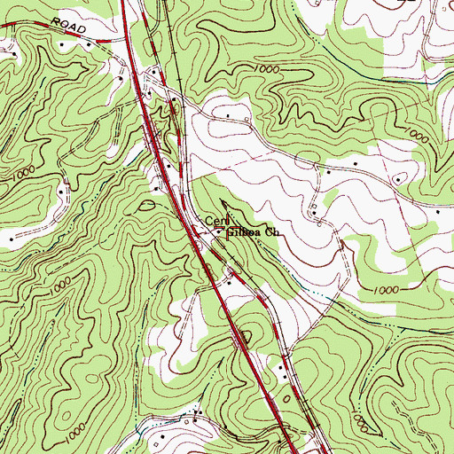 Topographic Map of Gilboa Methodist Church, NC
