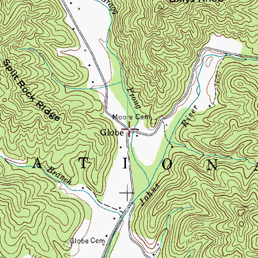 Topographic Map of Globe, NC