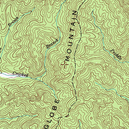 Topographic Map of Globe Mountain, NC