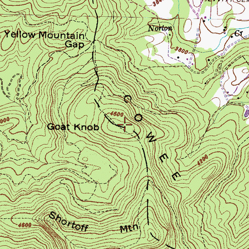 Topographic Map of Goat Knob, NC