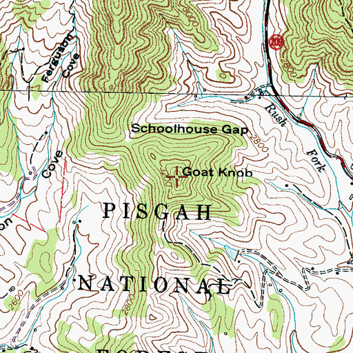 Topographic Map of Goat Knob, NC
