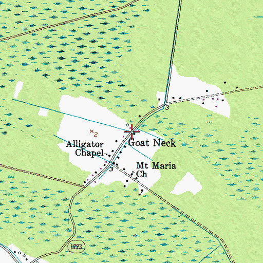Topographic Map of Goat Neck, NC