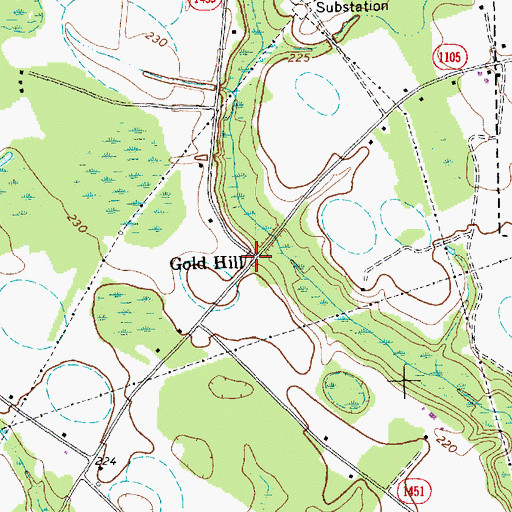 Topographic Map of Gold Hill, NC