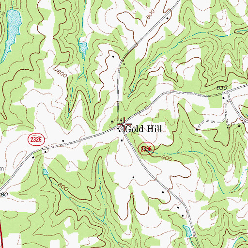 Topographic Map of Gold Hill, NC