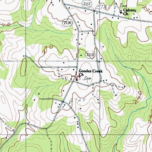 Topographic Map of Goodes Creek Church, NC